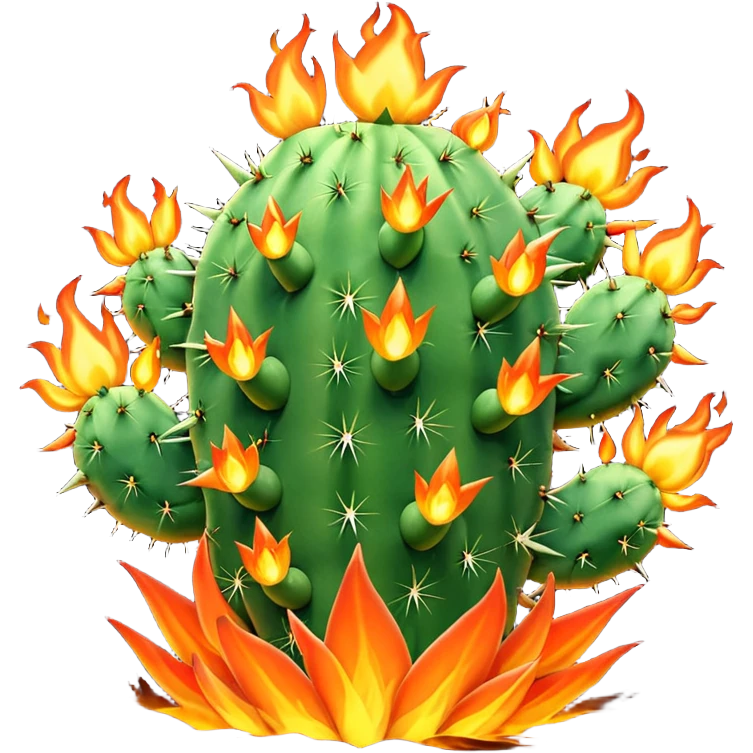 cactus on fire emoji