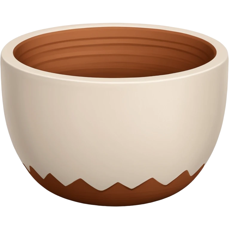 white bowl with a matte brown fill inside, no shine or liquid look emoji