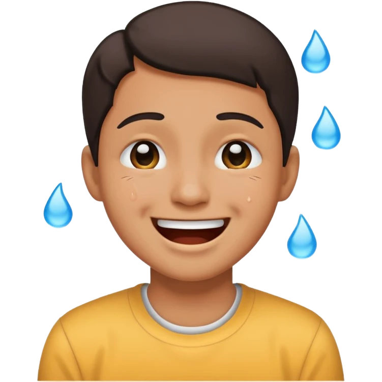 Person smiling and crying with joy emoji