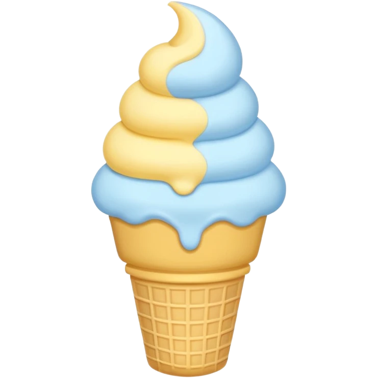 Ice cream emoji, pastel blue & yellow palette
Flat vector, minimal, cute emoji style emoji