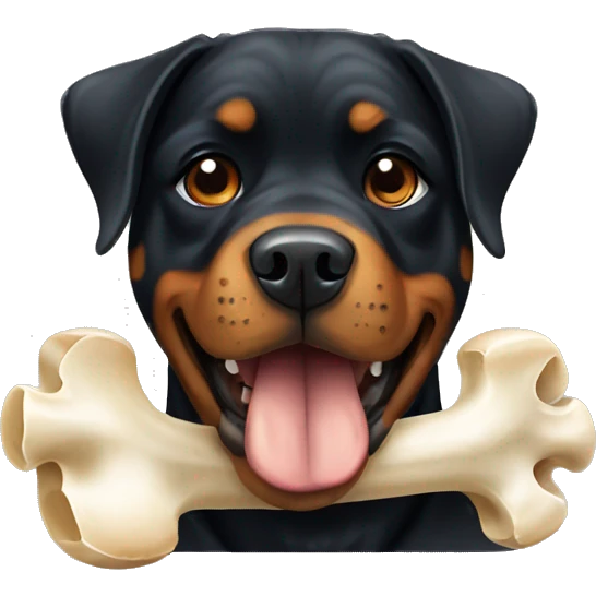 Rottweiler with a bone  emoji