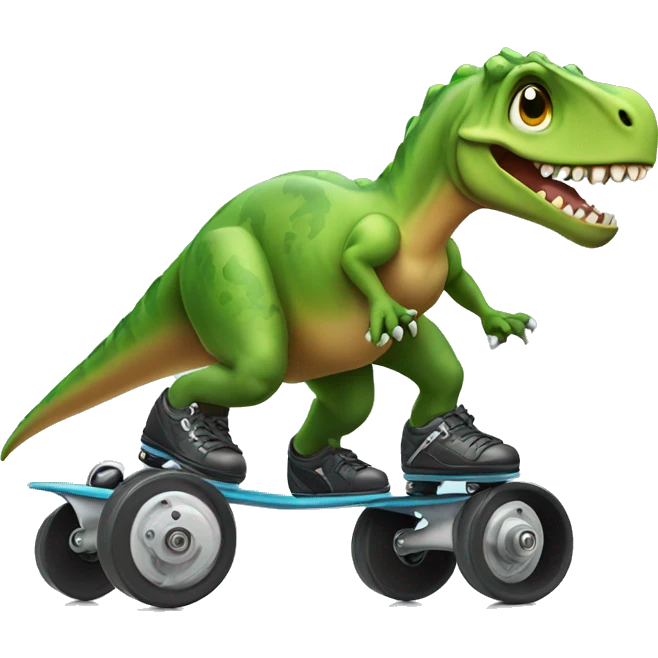 Dinosaur on roller skates  emoji