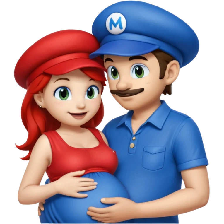 pregnant sonic kissing mario emoji