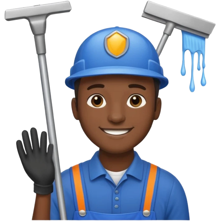 Window Cleaner  black man  emoji