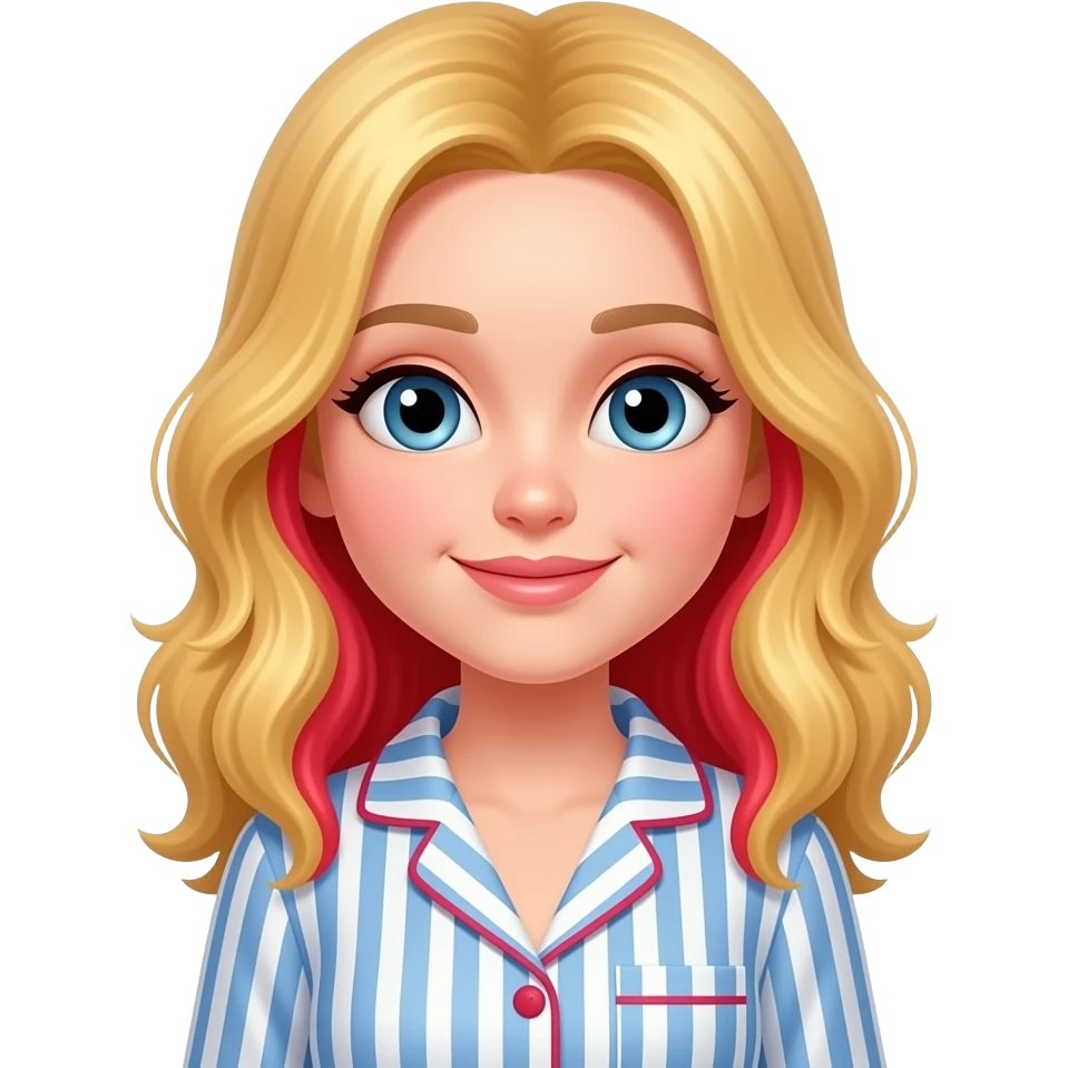 a girl with blond red hairs in pajamas emoji