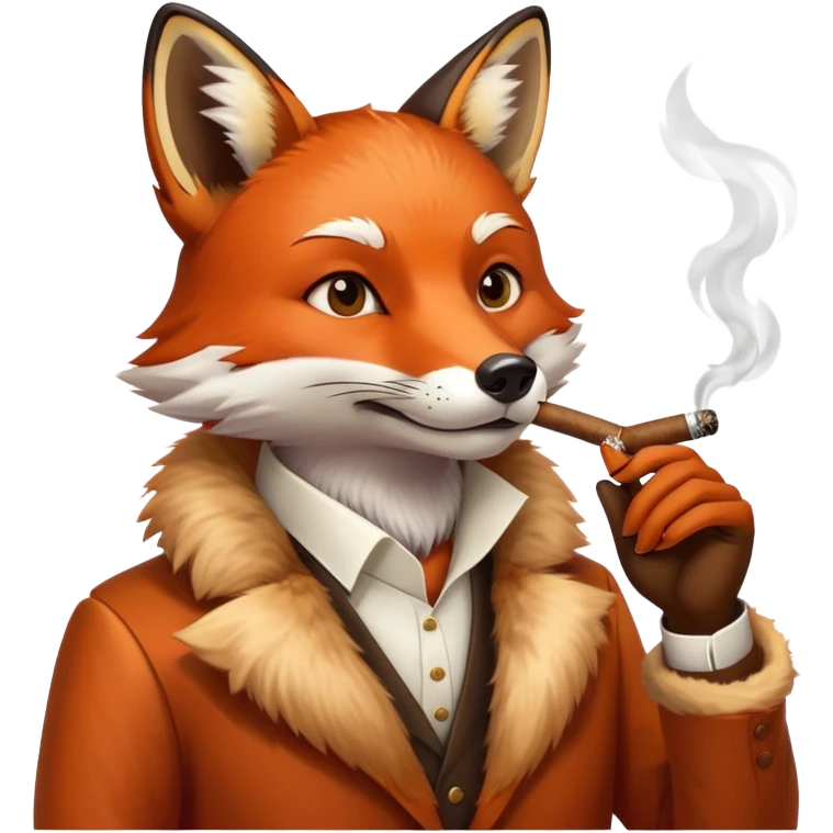 Fox smoking cigar  emoji