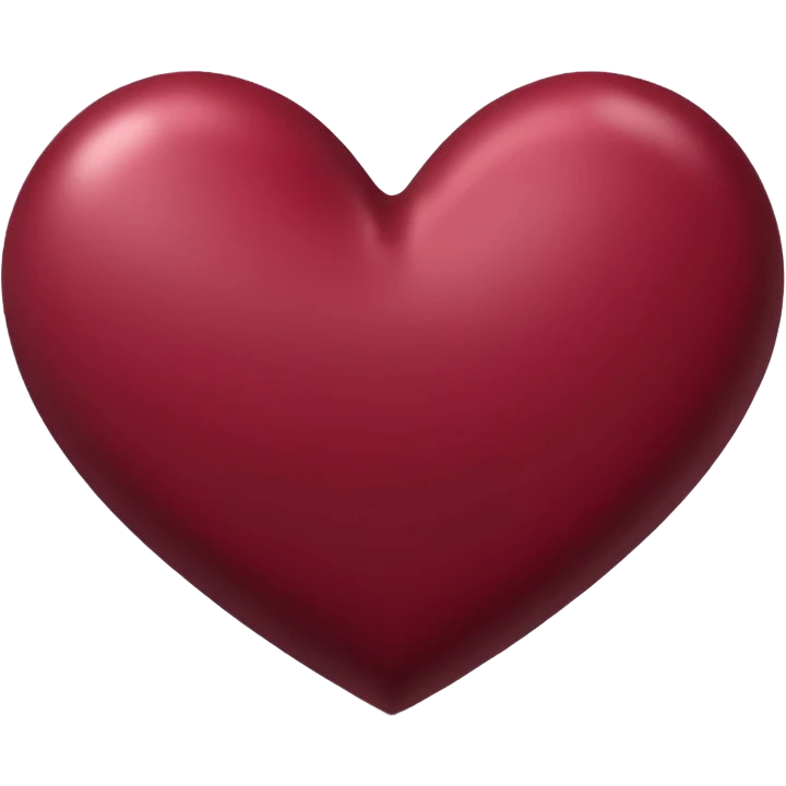 burgundy heart with a soft shadow emoji emoji