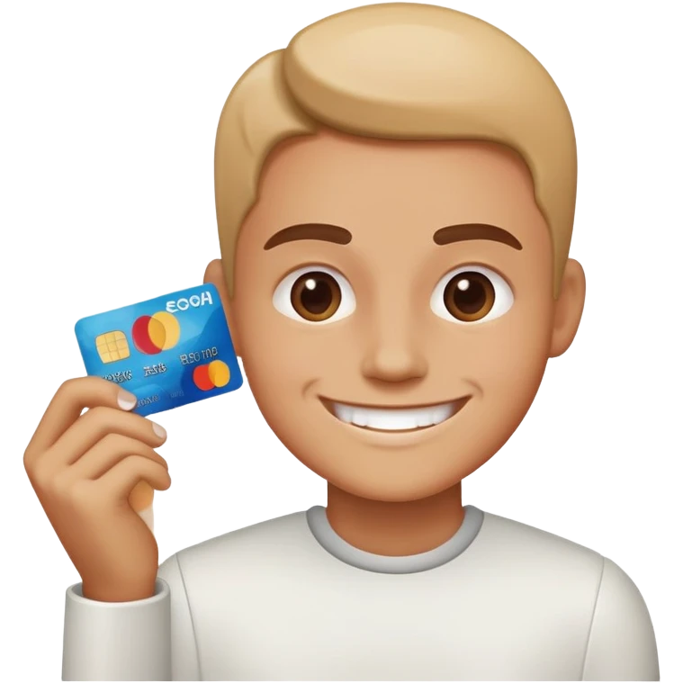 Smile smiling with credit card and soap of sugar in the right emoji