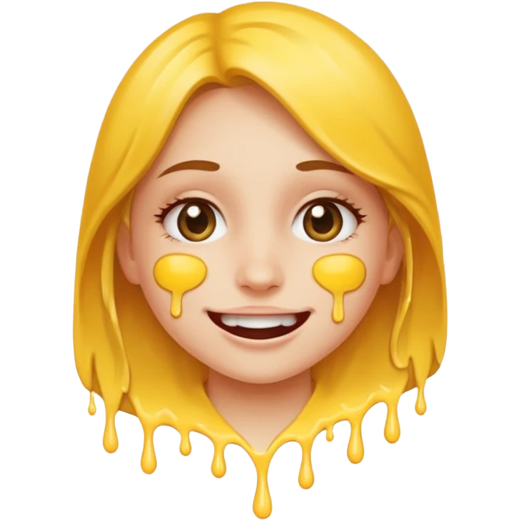 Girl Smiley face with semen dripping off face emoji