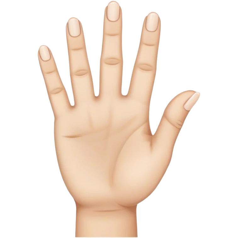 hand palm out with pointer, middle, and thumb fingers sticking straight out with ring and pinky finger closed emoji