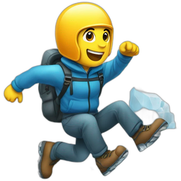 escalando hielo con piolet emoji