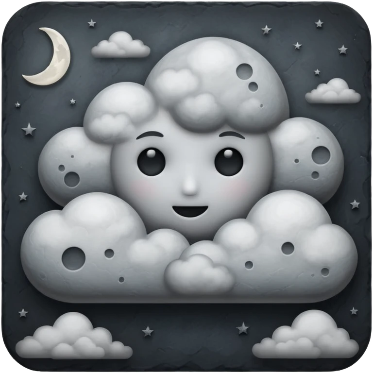 پنهان شدن ماه توسط ابر emoji