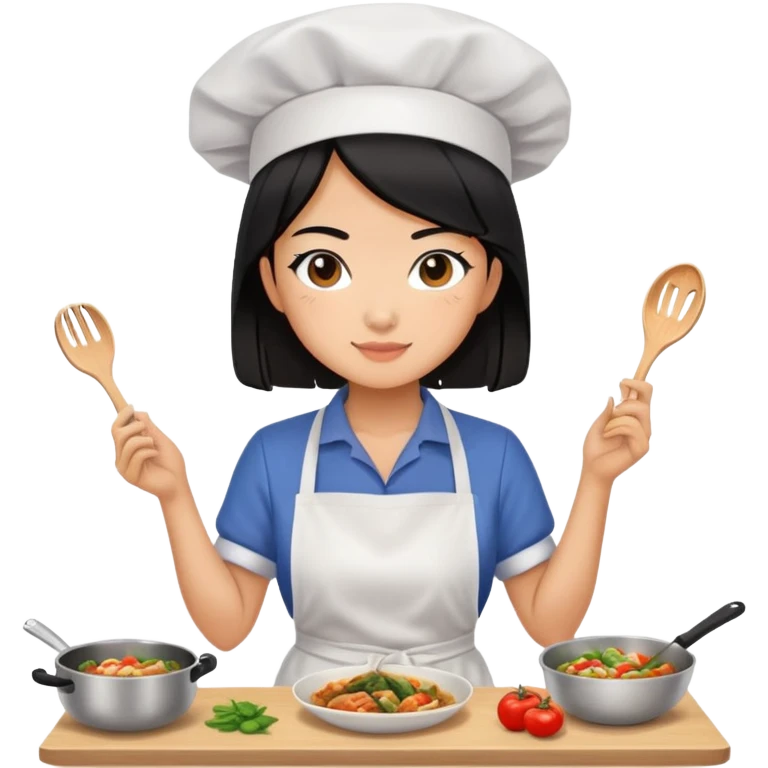 My friend Rachel cooking Chinese food emoji