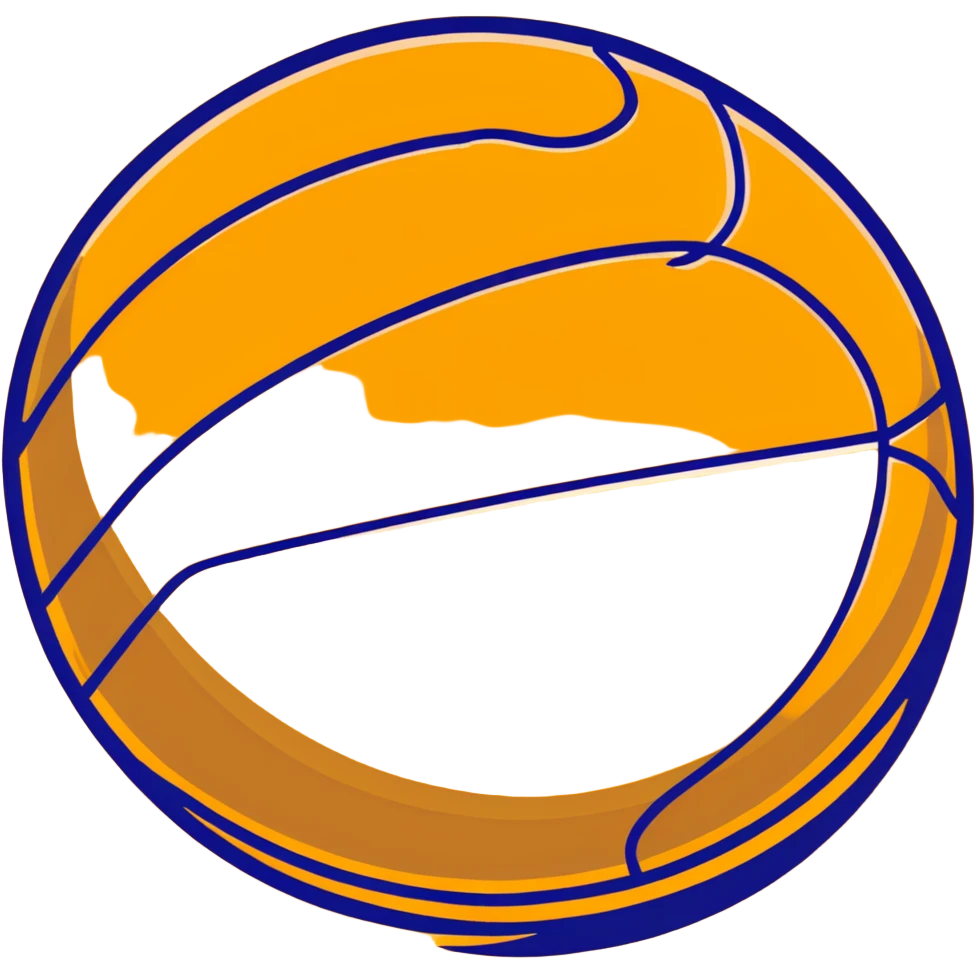luxurious golden basketball, shiny metallic gold surface with orange seams emoji