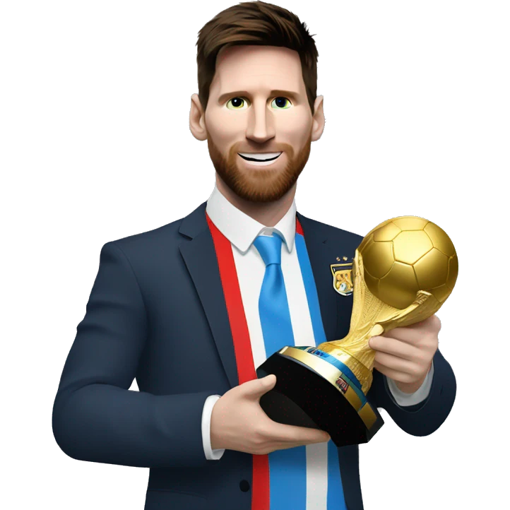 Messi con la copa del mundo emoji