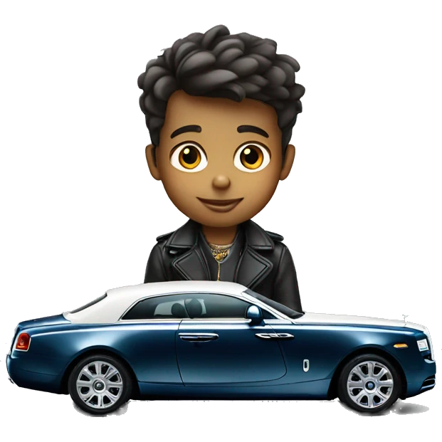  boy on front of rolls Royce  emoji