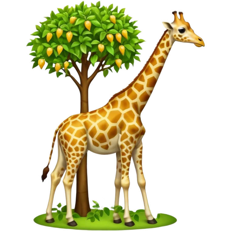 giraffe eating leaves from a tree emoji