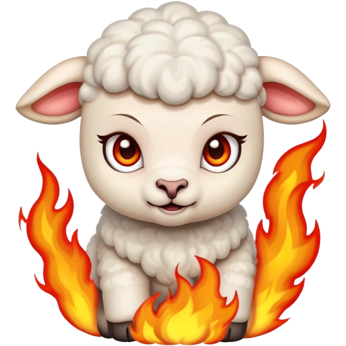 Angry baby lamb with fire  emoji