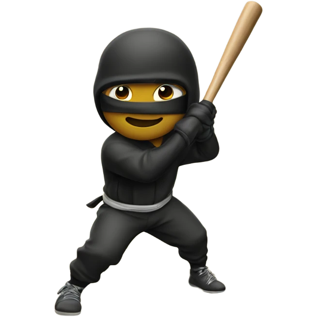 Ninja swinging a baseball bat emoji
