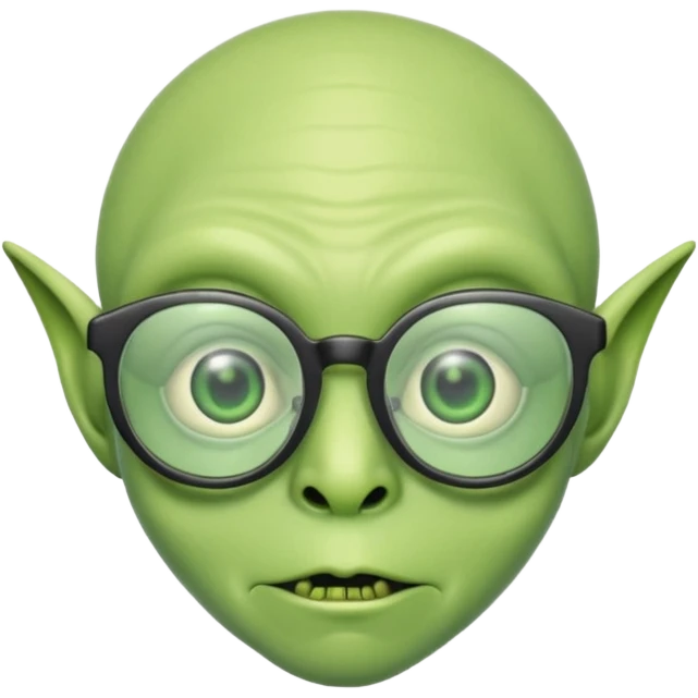 green alien with glasses emoji