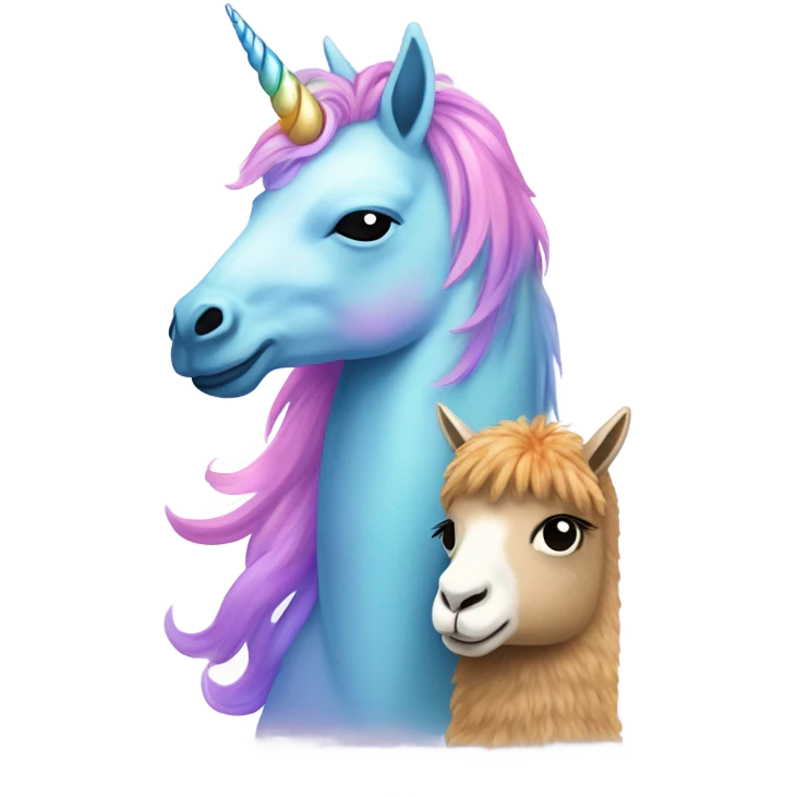 Unicorn love alpaca emoji