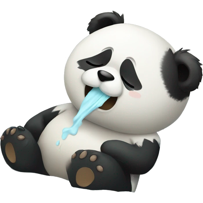Sick cute Panda in bed sneezing emoji