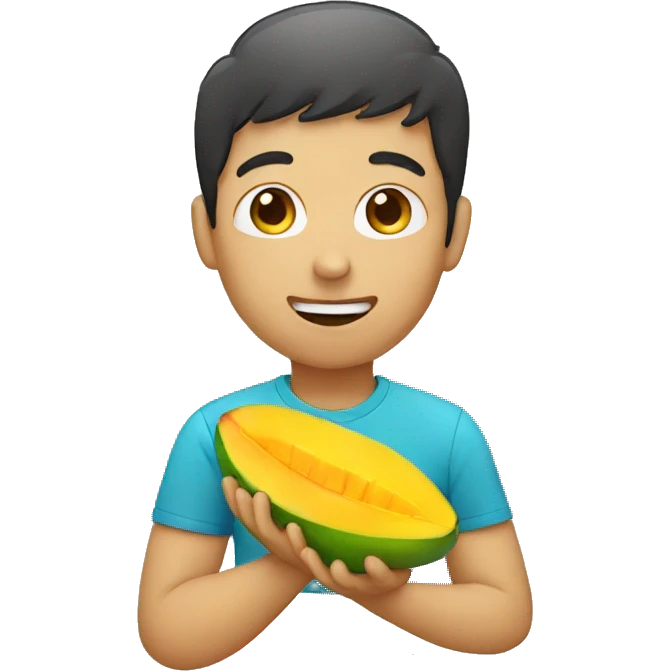 Person eating mango emoji