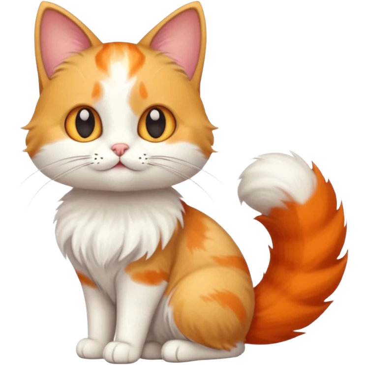 Cat with Fluffy Tails different color emoji