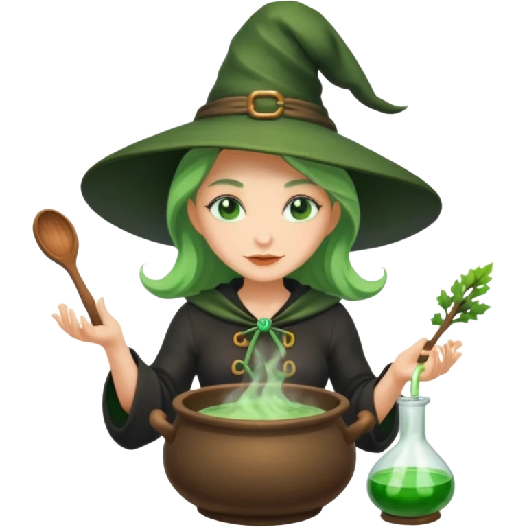 green witch cooking potion emoji
