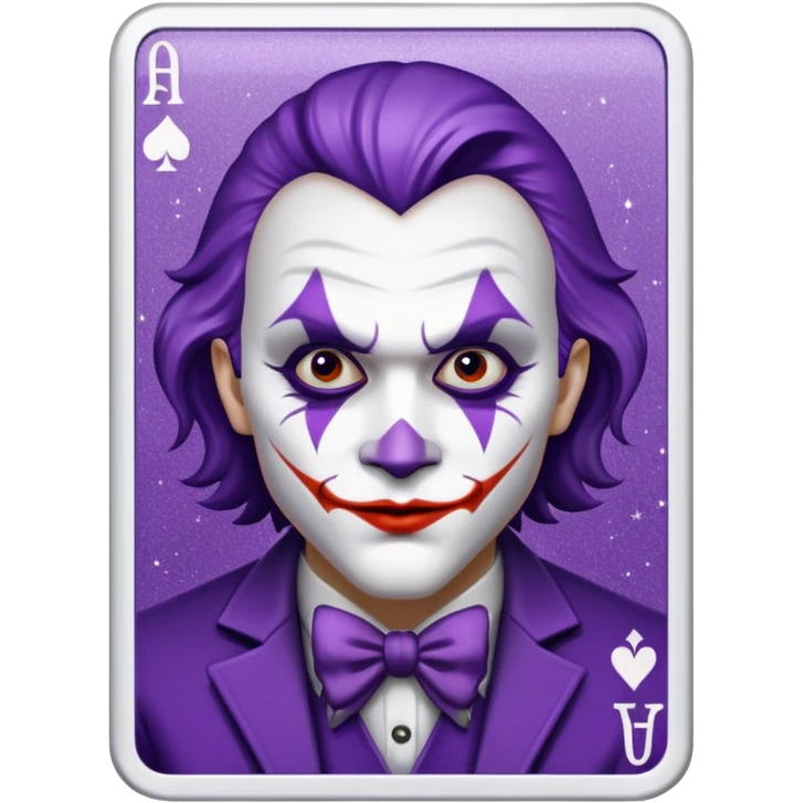 Glitter Purple and White Joker Gangster Card emoji