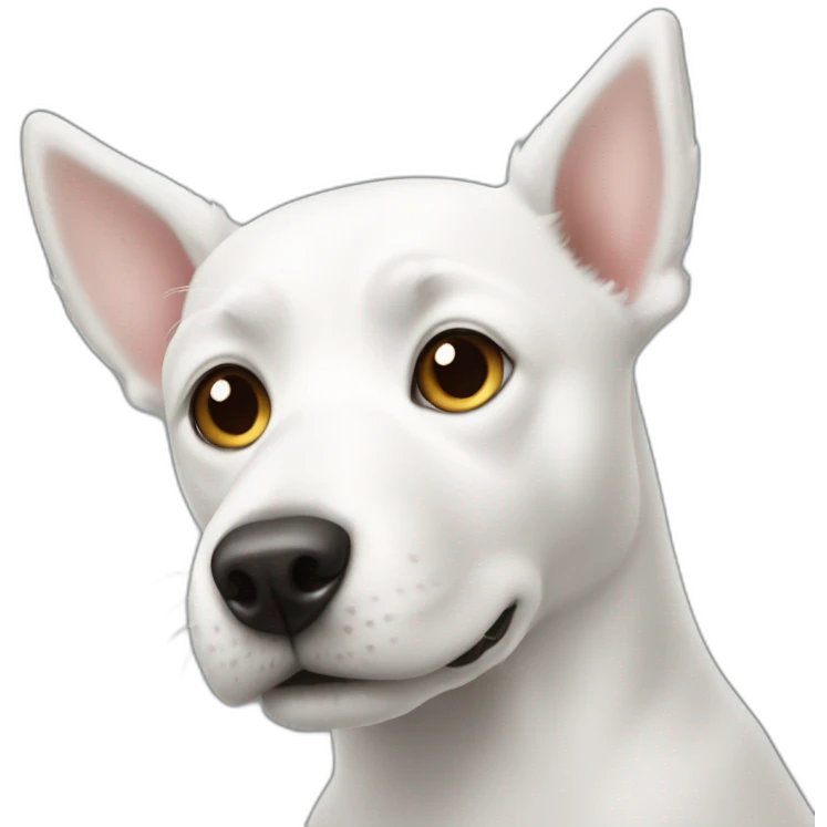 white doggie with tiny ears emoji