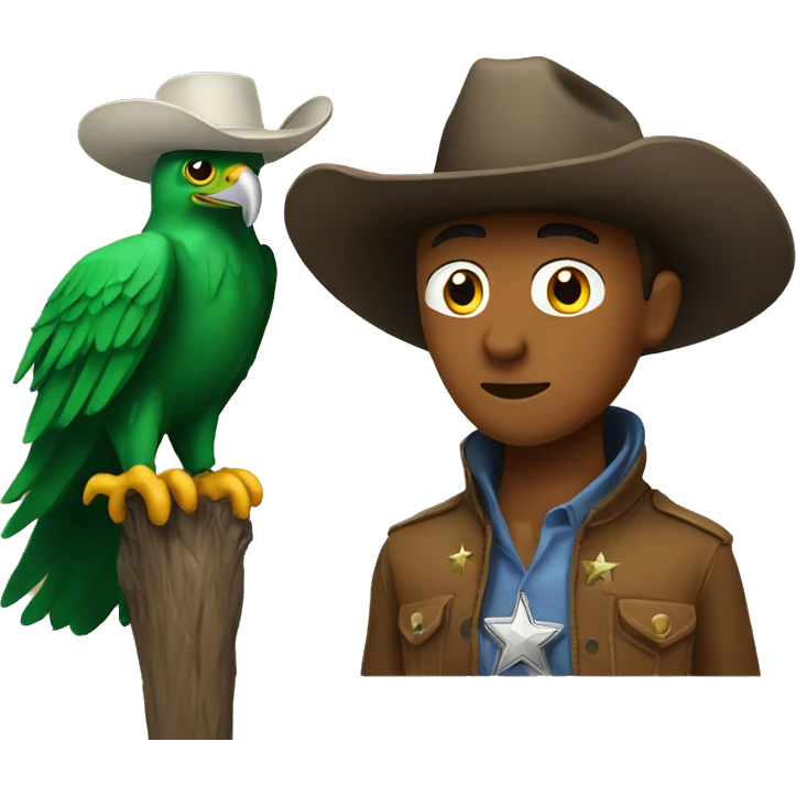Green eagle peaking a cowboy  emoji