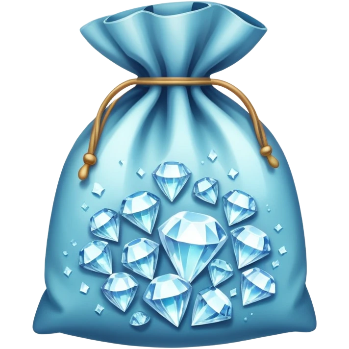 opened bag full of diamond crystals emoji