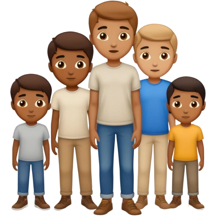 Brown boys in casual fashion emoji