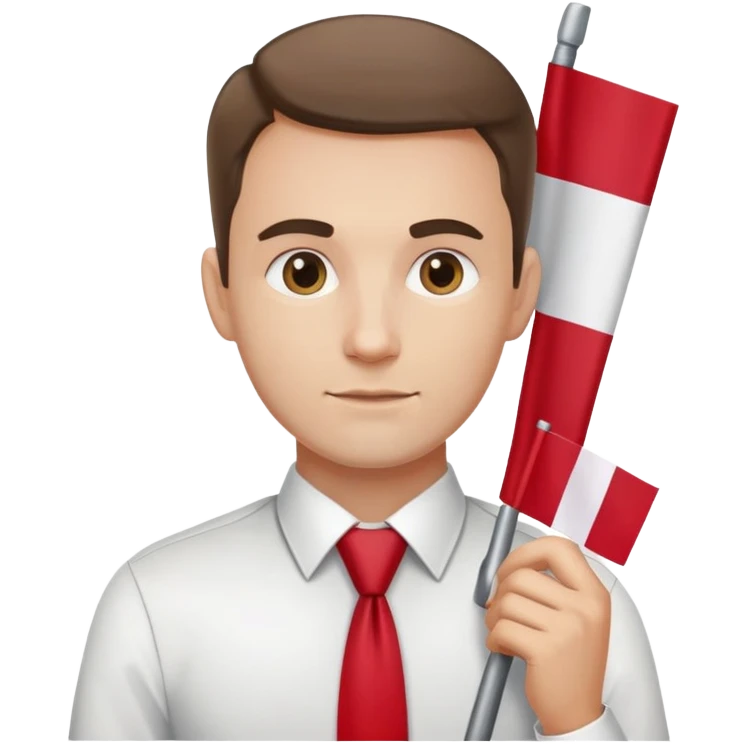 tie man holding polish flag emoji