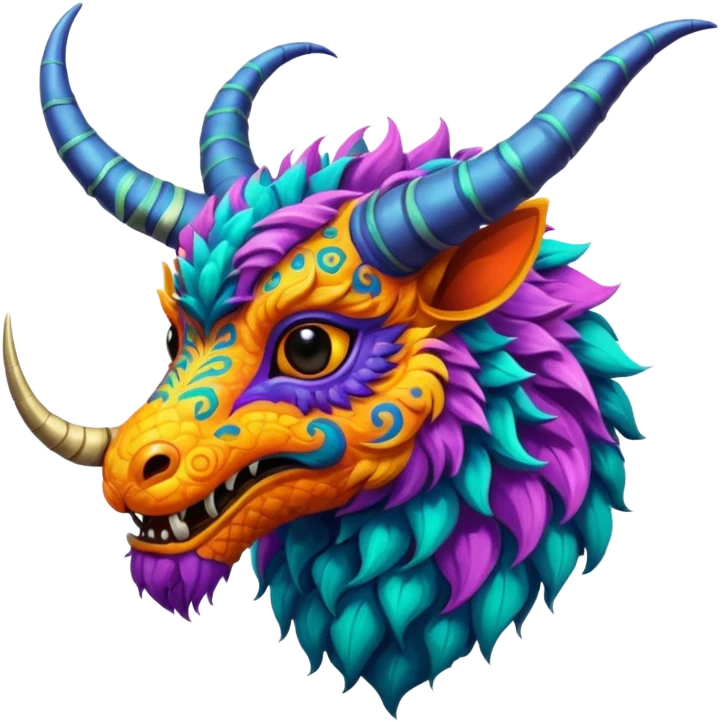  exotic tropical horned ornate furry Asian painted cyber-Sleuth-Loyd-Garmaddon-Litten-Linoone-Noibat-Fakémon-Pokémon-Vernid-creature emoji