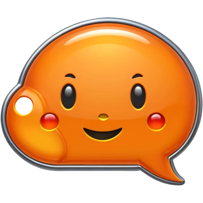 Orange chat bubble, CNC controller inside emoji