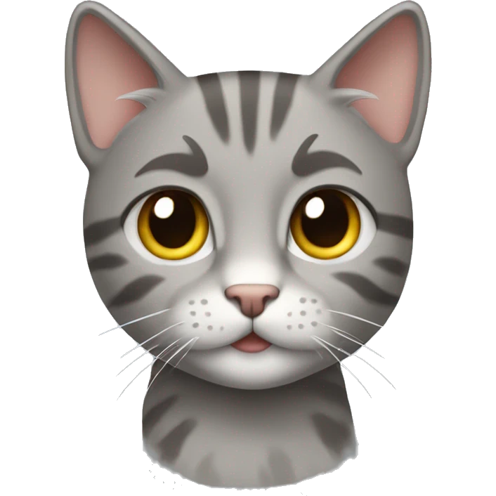 gray medium hair tabby cat emoji