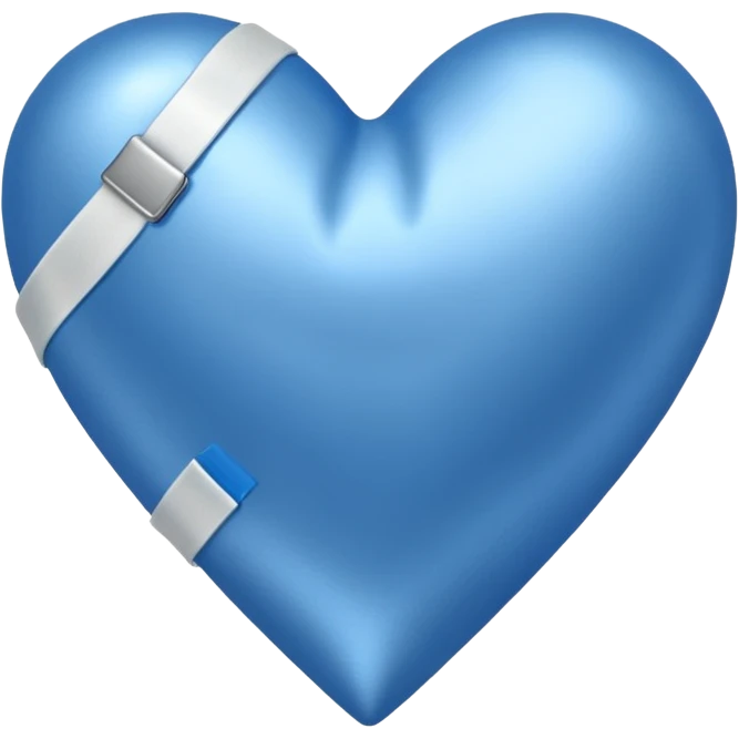 blue heart with a bend aid emoji