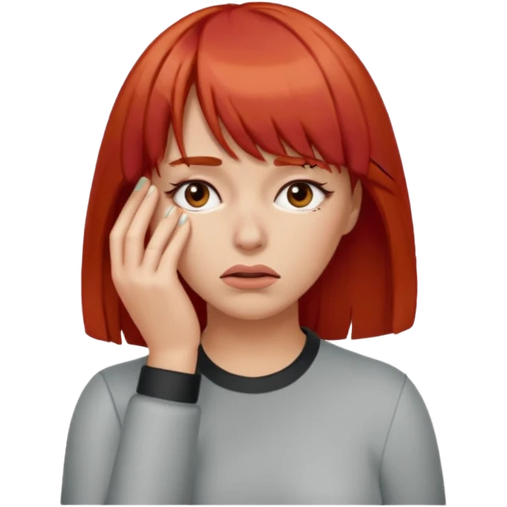 This emoji 🤦‍♀️ but with red hair and bangs  emoji