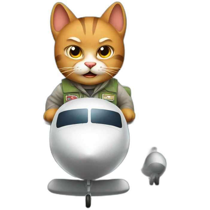 Angry Cat piloting a plane. emoji