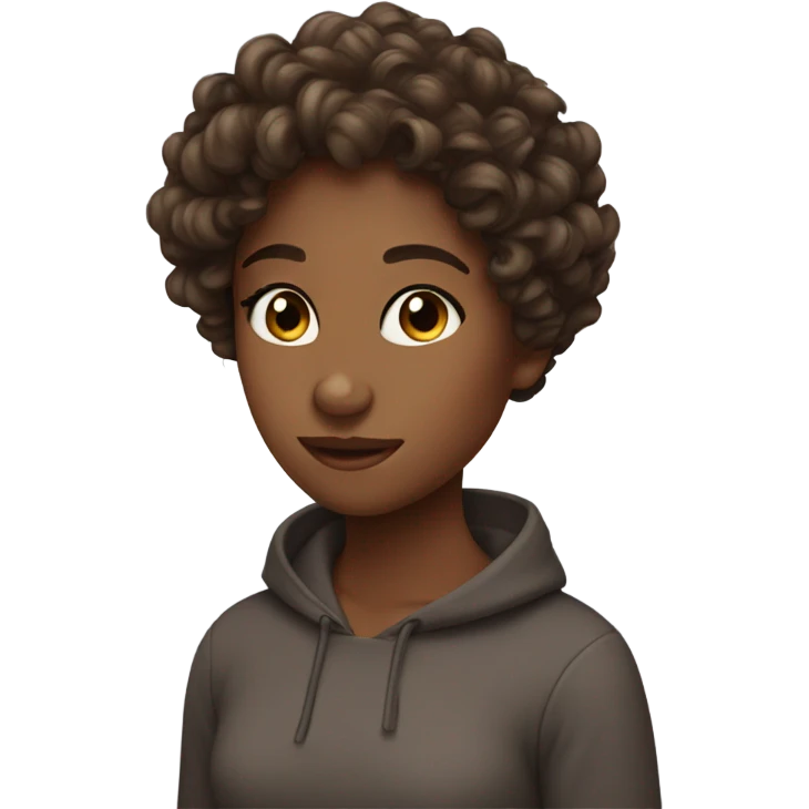 girl with perfect brown curls  emoji