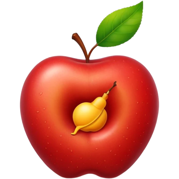 worm make a hole on apple emoji