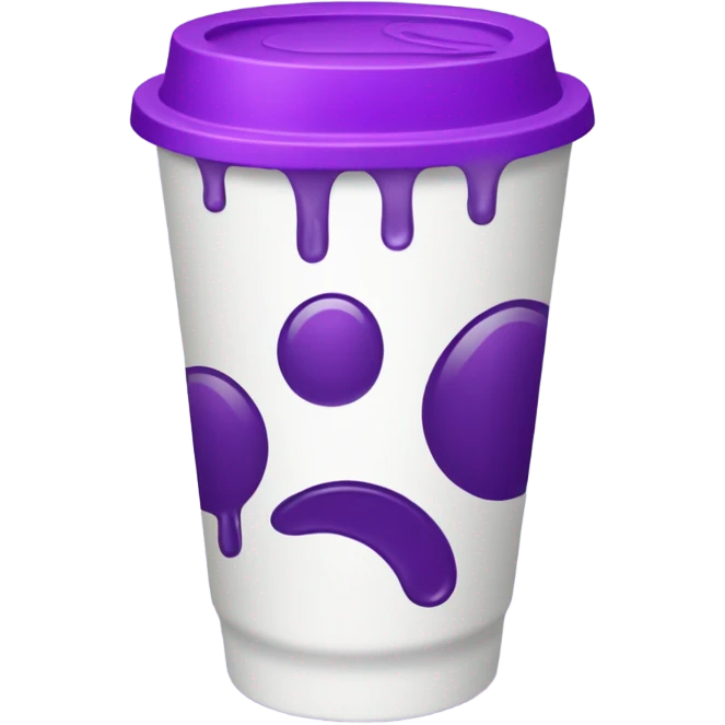 a styrofoam cup with purple liquid inside with ice emoji