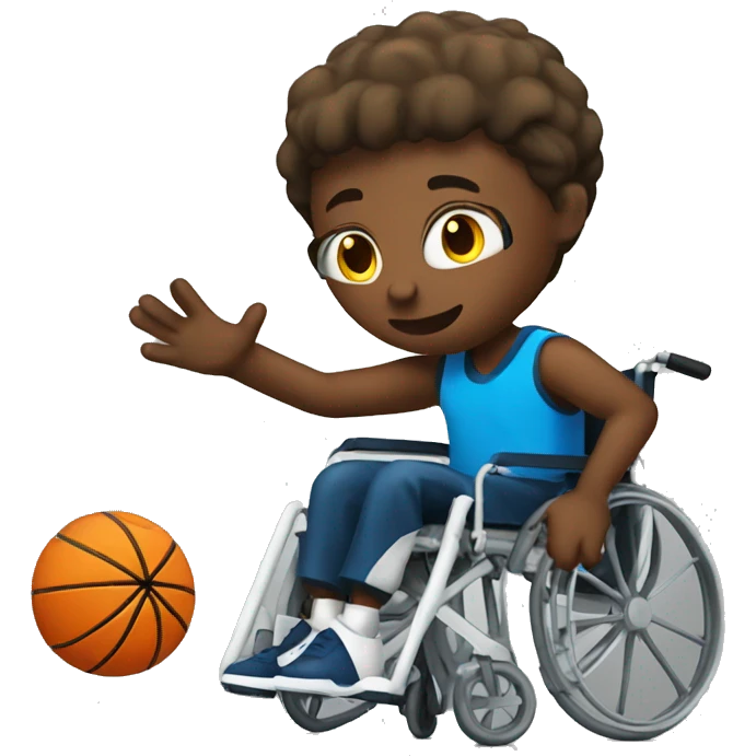 Wheel chair person playing basketball emoji
