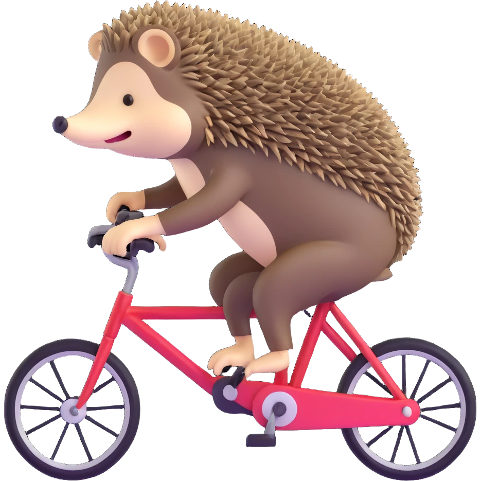 hedgehog riding a bicycle emoji