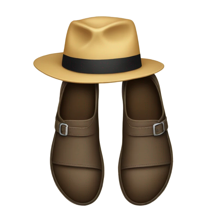Feet with a hat emoji