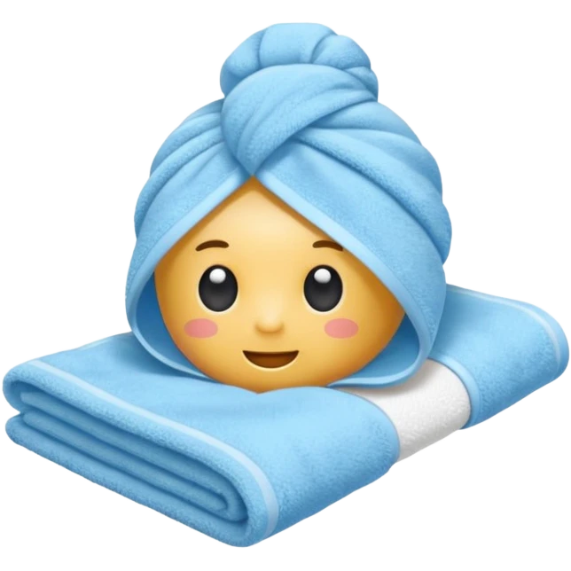 baby blue hotel room towel emoji