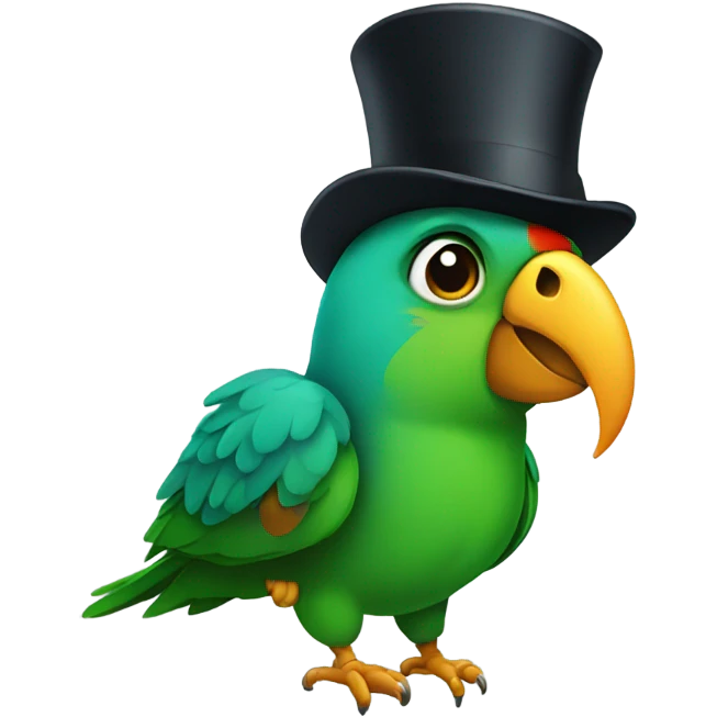 Parrot with top hat emoji