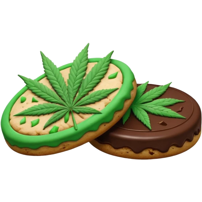 oreoz cookies with cannabis leaf emoji